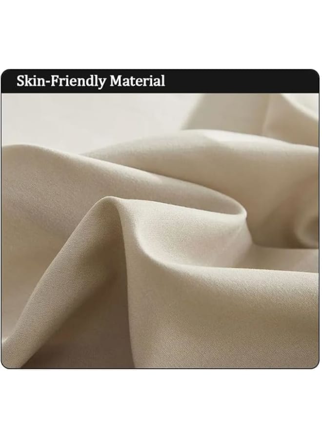 Moro Moro Beige Cotton King Bed Sheet Set - Image 3